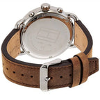 Tommy Hilfiger Briggs 1791424 Silver Case Navy Blue Dial Brown Leather Men's Watch