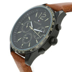 Tommy Hilfiger Gavin 1791470 Black Case Black Dial Light Brown Leather Men's Watch