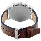 Tommy Hilfiger Jameson 1791797 Silver Case Blue Dial Brown Leather Men's Watch