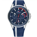 Tommy Hilfiger Aiden 1791859 Silver Case Blue Dial Blue Silicone Men's Watch