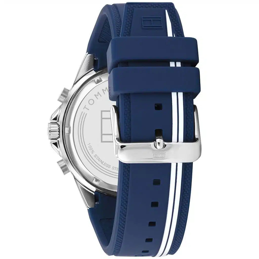 Tommy Hilfiger Aiden 1791859 Silver Case Blue Dial Blue Silicone Men's Watch