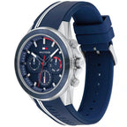 Tommy Hilfiger Aiden 1791859 Silver Case Blue Dial Blue Silicone Men's Watch
