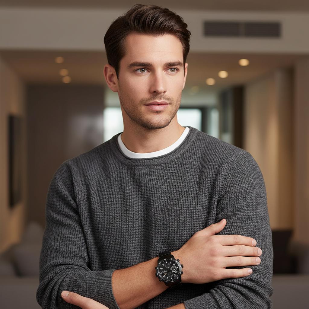 Tommy Hilfiger Jimmy 1791951 Multi-Function Black Dial Men's Watch