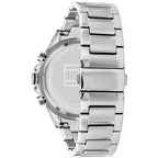 Tommy Hilfiger Owen 1791968 Men's Silver Steel Watch with Blue Dial & Pepsi Bezel