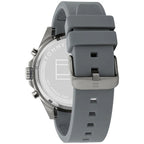 Tommy Hilfiger Max 1791972 Men's Gunmetal Case White Dial Grey Rubber Watch