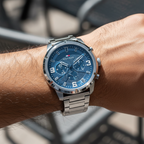 Tommy Hilfiger Wild 1792077 Silver Case Blue Textured Dial Steel Men's Watch (50mm)