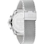 Tommy Hilfiger Jordan 1792092 Silver Mesh Strap Black Dial Men's Watch