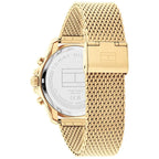 Tommy Hilfiger Jordan 1792093 Gold Mesh Green Dial Dual Time Men's Watch