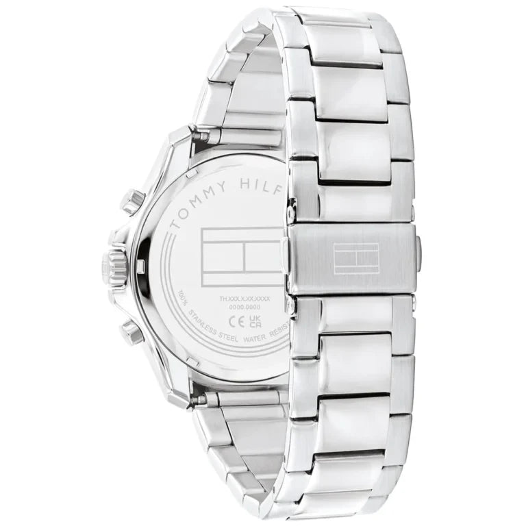 Tommy Hilfiger Jordan 1792094 Silver Case Blue Dial Dual Time Men's Watch
