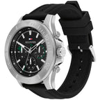 Tommy Hilfiger Bryan 1792111 Men's Silver Case Black Dial Rubber Watch
