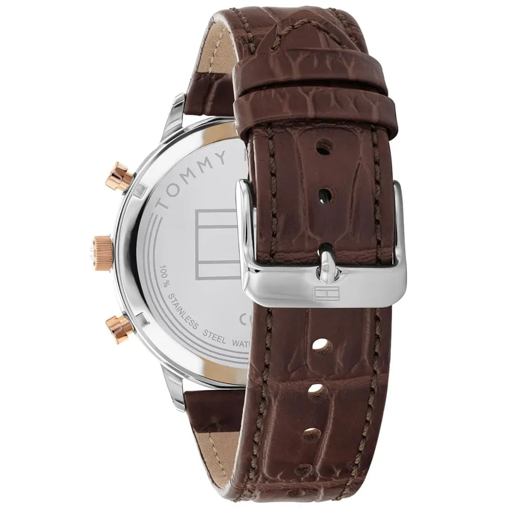Tommy Hilfiger Jameson 1791798 Rose Gold Case Black Dial Black Leather Men's Watch