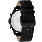 Original Tommy Hilfiger Baker Men's Watch - All Black Case & Leather Strap (1710452)