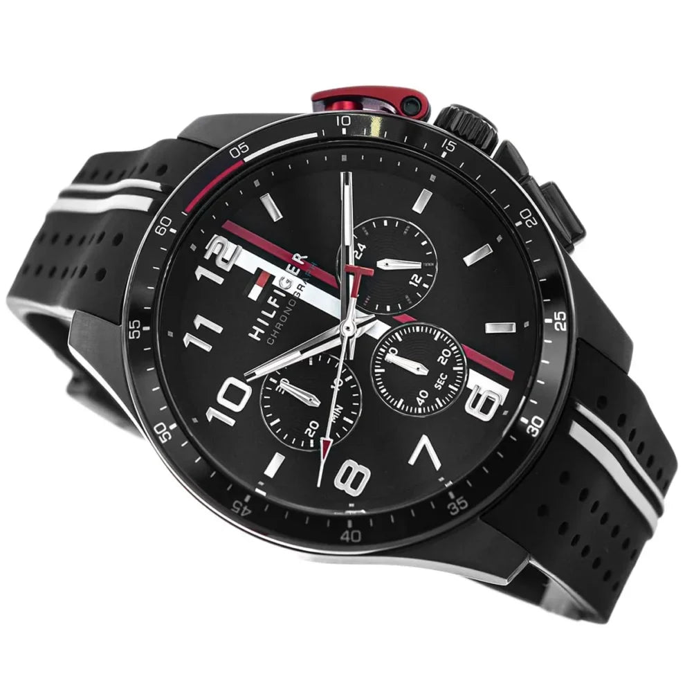 Original Tommy Hilfiger Men's Watch - All Black Rubber Strap (1792168)