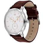 Original Tommy Hilfiger Men's Watch - Silver Case & Brown Leather (1710389)