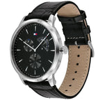 Original Tommy Hilfiger Men's Watch - Silver Case & Black Leather (1710391)