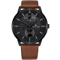 Original Tommy Hilfiger Hunter Men's Watch - Black Case & Brown Leather (1791604)
