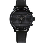 Original Tommy Hilfiger Icon Men's Watch - All Black Case & Leather Strap (1791595)