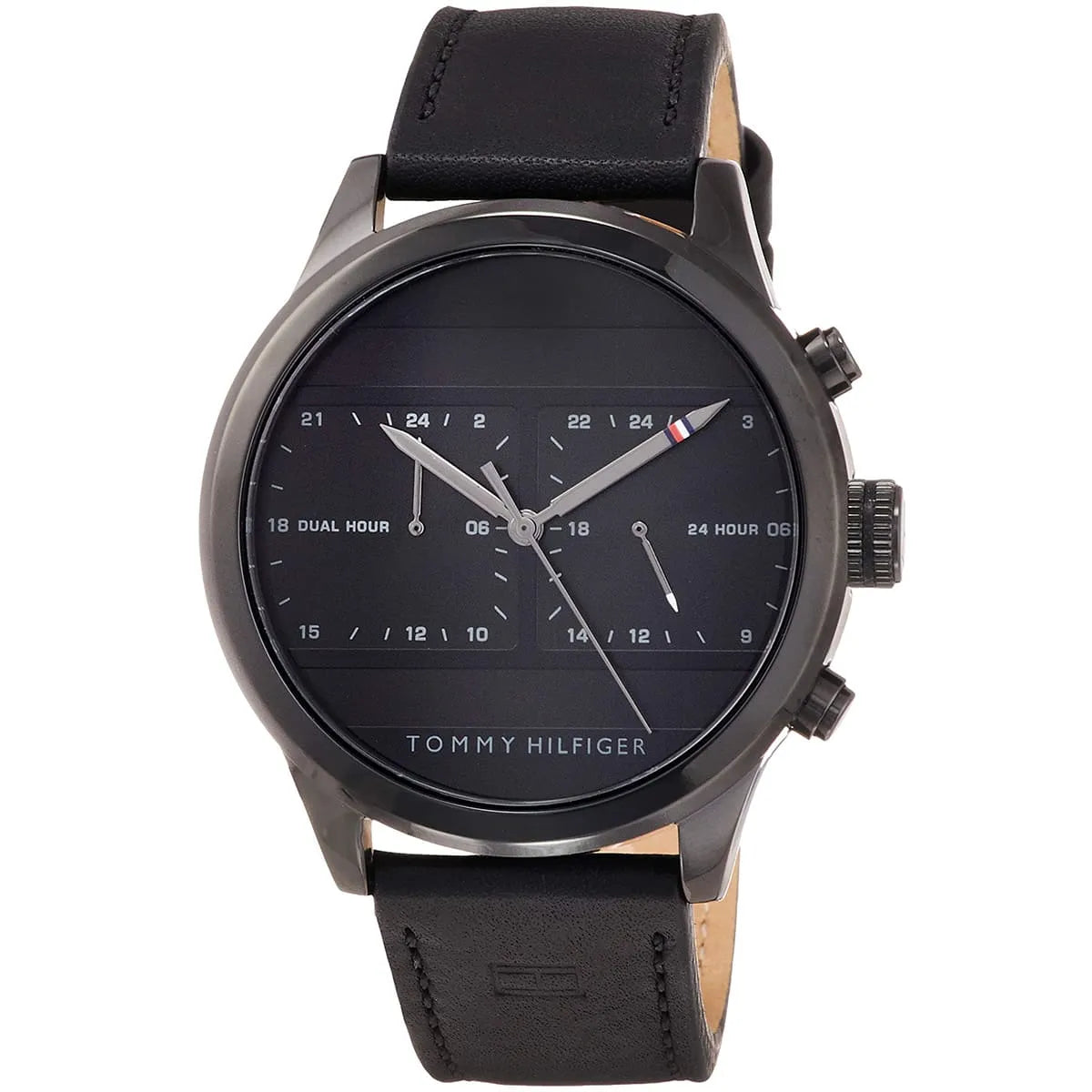 Original Tommy Hilfiger Icon Men's Watch - All Black Case & Leather Strap (1791595)