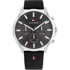 Original Tommy Hilfiger Men's Watch - Silver Case & Black Rubber (1710495)