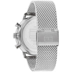 Original Tommy Hilfiger Legend Men's Watch - Silver Mesh Steel & Green Skeleton Dial (1710567)
