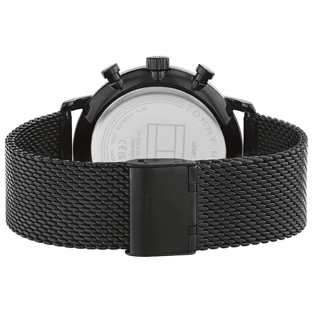 Original Tommy Hilfiger Legend Men's Watch - Black Mesh Steel & Beige Skeleton Dial (1710568)