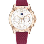 Original Tommy Hilfiger Lori Women's Watch - Rose Gold Case & Berry Rubber Strap (1782200)