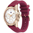 Original Tommy Hilfiger Lori Women's Watch - Rose Gold Case & Berry Rubber Strap (1782200)