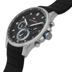 Original Tommy Hilfiger Men's Watch - Silver Case & Black Rubber (1791971)