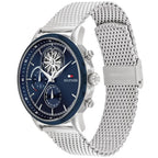 Original Tommy Hilfiger Stewart Men's Watch - Silver Mesh Steel & Navy Dial (1710609)