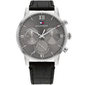 Original Tommy Hilfiger Men's Watch - Gray Dial & Black Leather (1791883)