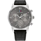 Original Tommy Hilfiger Men's Watch - Gray Dial & Black Leather (1791883)