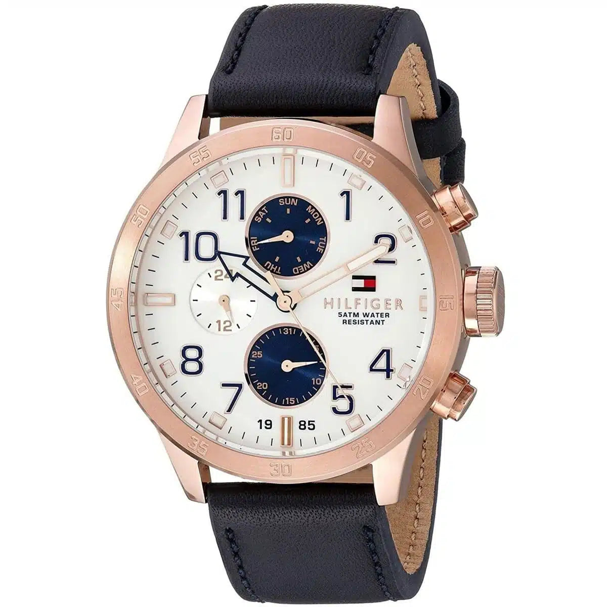 Original Tommy Hilfiger Men's Watch - Rose Gold Case & Navy Leather (1791139)
