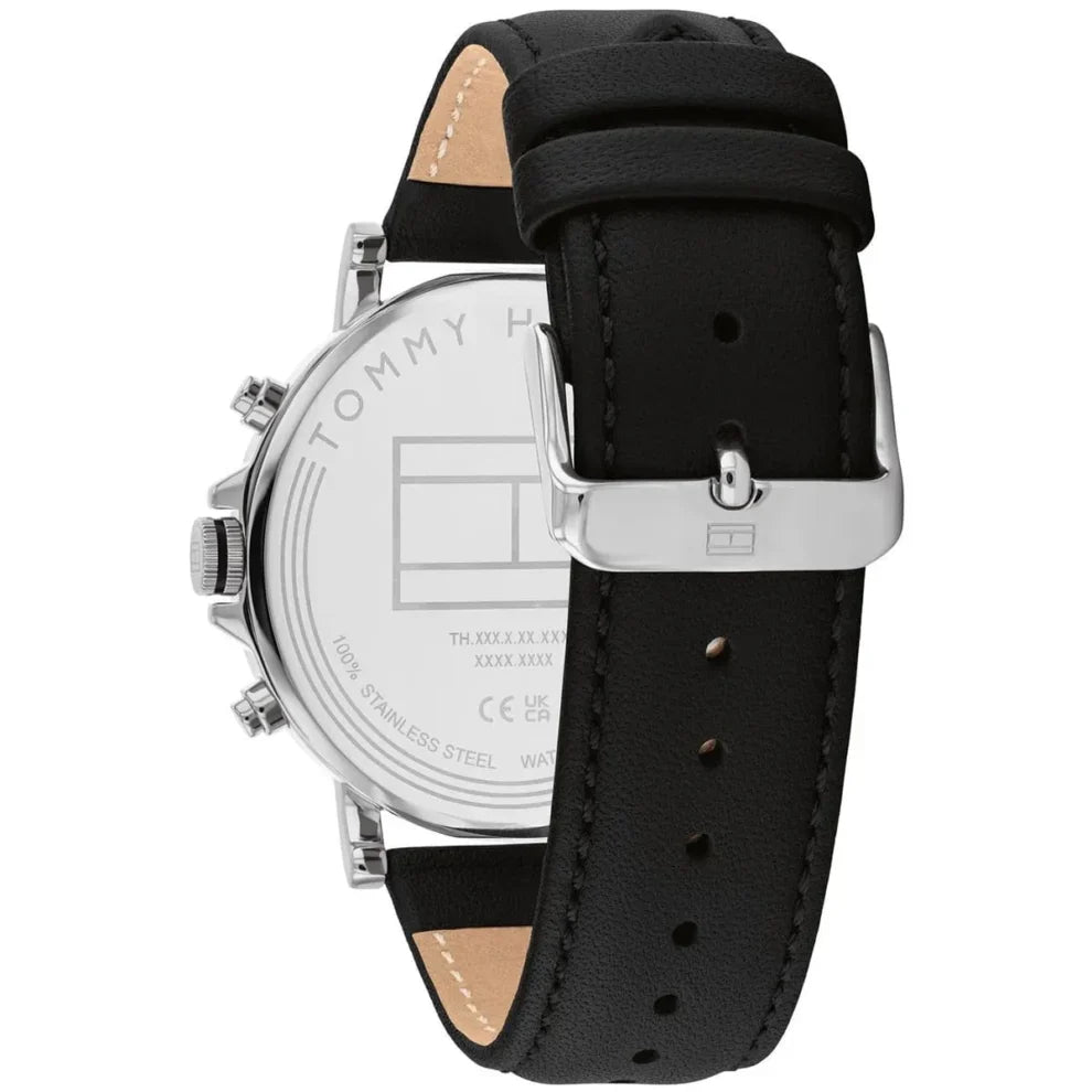 Original Tommy Hilfiger Tyson Men's Watch - Silver Case & Black Leather (1710586)