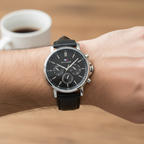 Original Tommy Hilfiger Tyson Men's Watch - Silver Case & Black Leather (1710586)