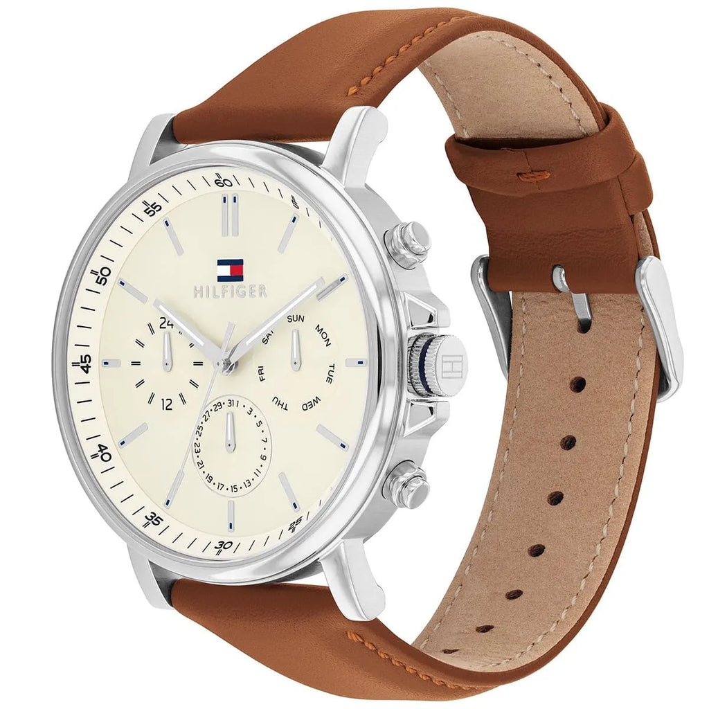 Original Tommy Hilfiger Tyson Men's Watch - Silver Case & Tan Leather (1792143)
