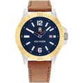 Original Tommy Hilfiger West Men's Watch - Two-Tone Gold Case & Brown Leather (1710529)
