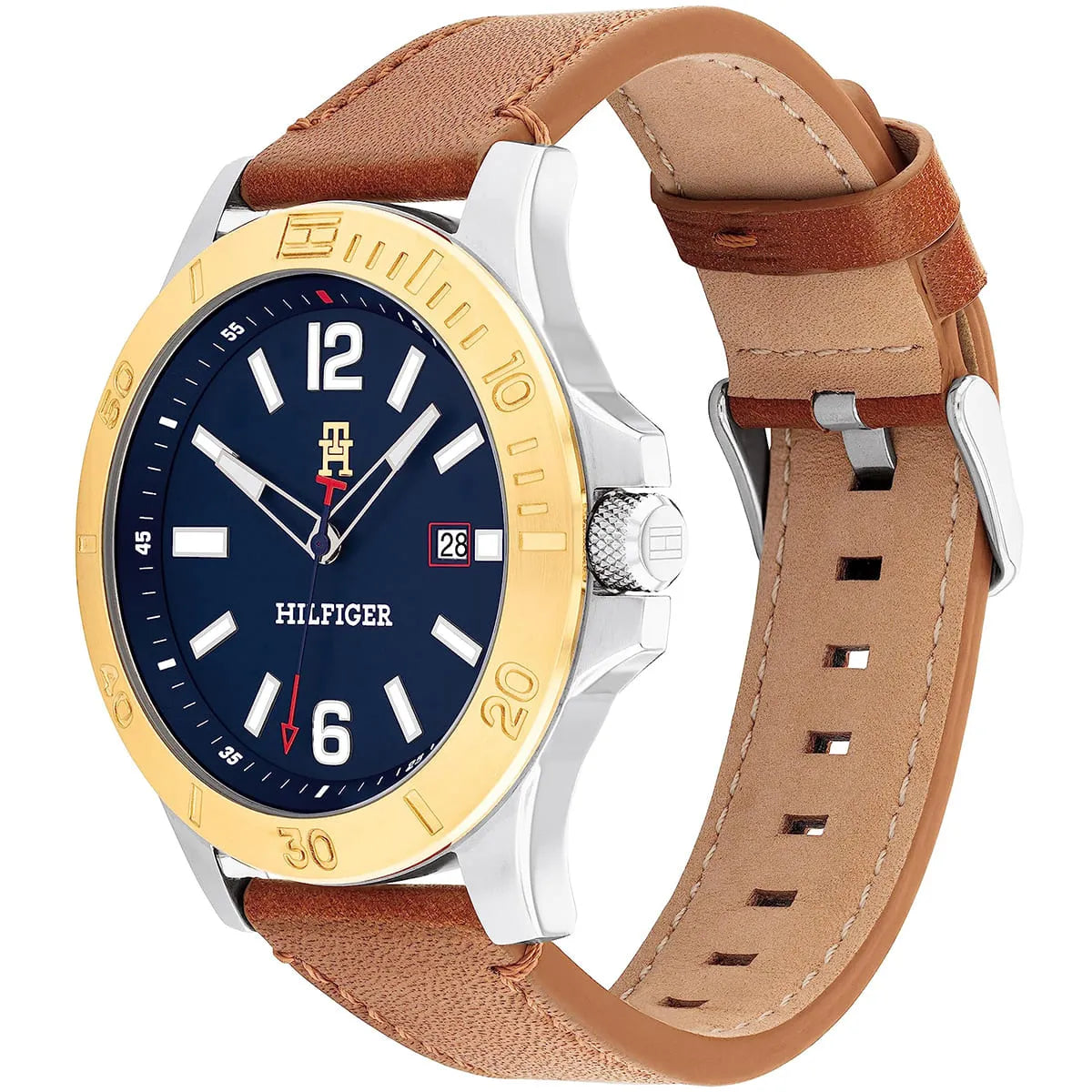Original Tommy Hilfiger West Men's Watch - Two-Tone Gold Case & Brown Leather (1710529)