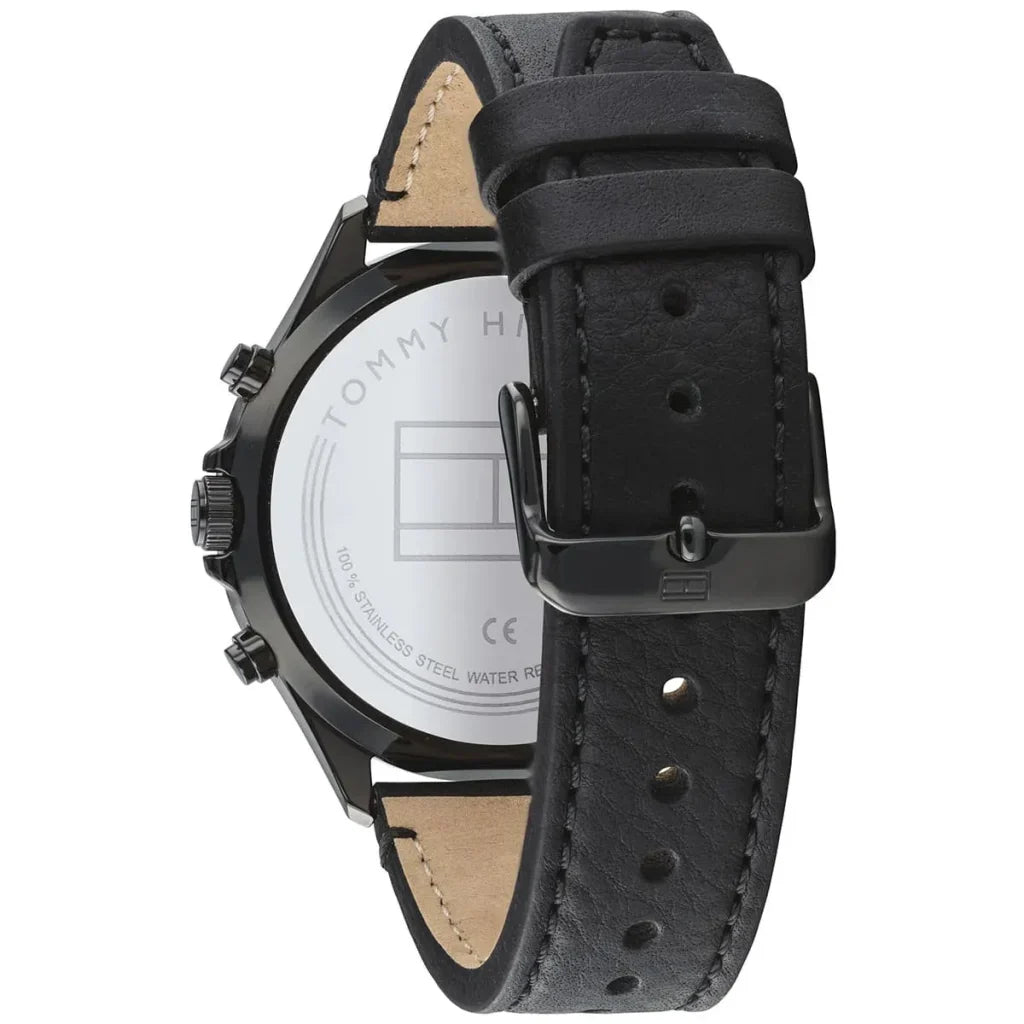 Original Tommy Hilfiger Men's Watch - All Black & Black Leather (1791711)
