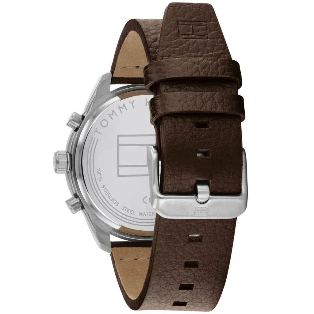 Original Tommy Hilfiger Men's Watch - Silver Case & Brown Leather (1791785)
