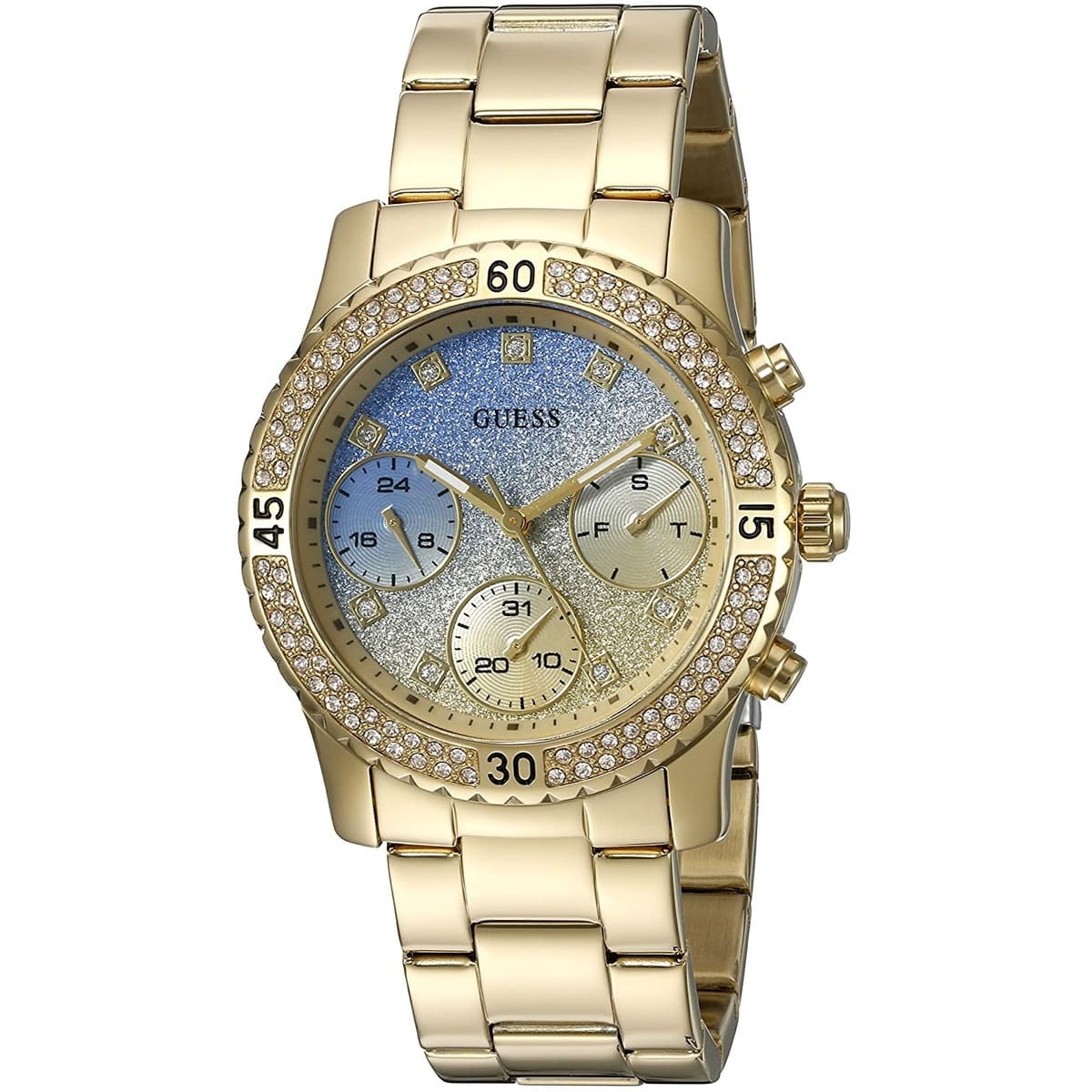 Guess Confetti W0774L2 Multi-Function Glitter Ombre Dial Women's Gold-Tone Watch