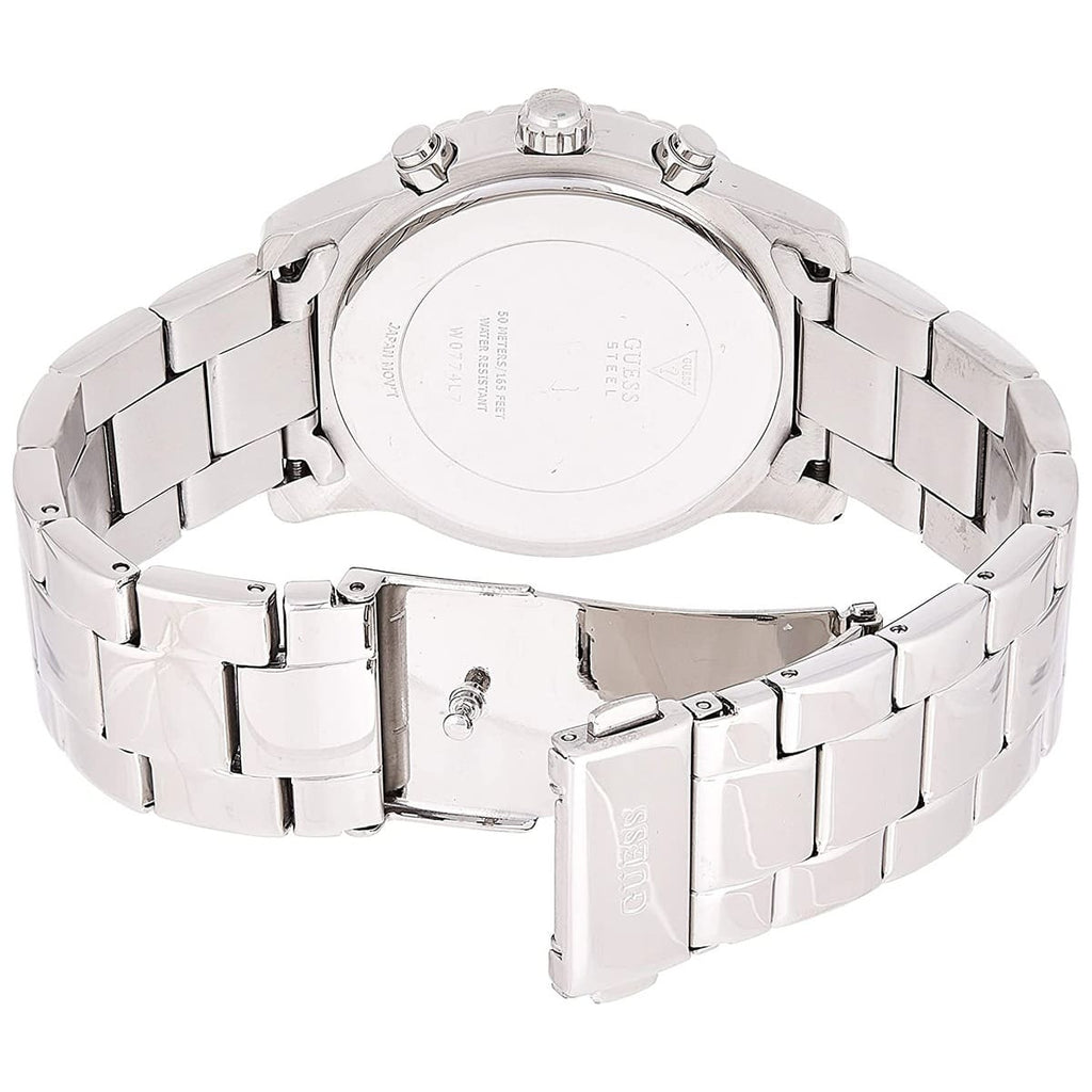 Guess Confetti W0774L7 Silver Tone Red Gradient Glitter Dial Watch