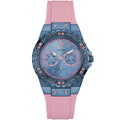 Guess Limelight W0775L5 Multi-Function Blue Dial Women's Pink Rubber Watch