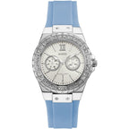 Guess Limelight W1053L5 Multi-Function White Dial Women's Blue Rubber Watch